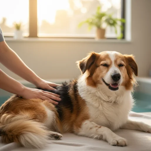 Ejercicio veraniego para perros senior con displasia