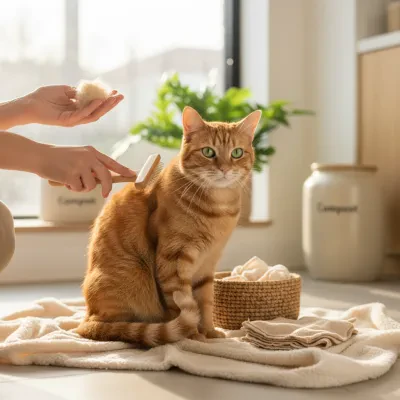 Nachhaltige Katzenpflege im Haushalt: Wiederverwendbare Tücher, kompostierbare Bürsten und Haarnutzung